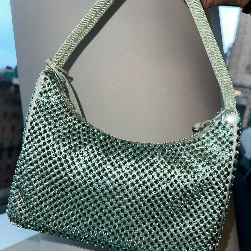 NWT! PRADA RE-EDITION SHOULDER BAG-CRYSTALIZED AQUA-NEVER WORN- LIMITED EDITION